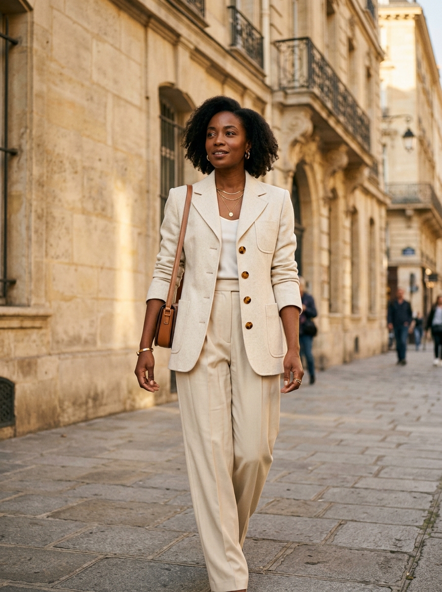 Maison De Loup Atelier Ecru Sculpted Blazer